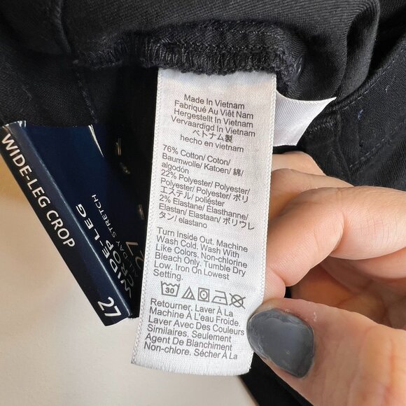 J.Crew Factory Wide-Leg Cropped Jeans Pants Size 27 Black Denim NWT - Picture 5 of 7